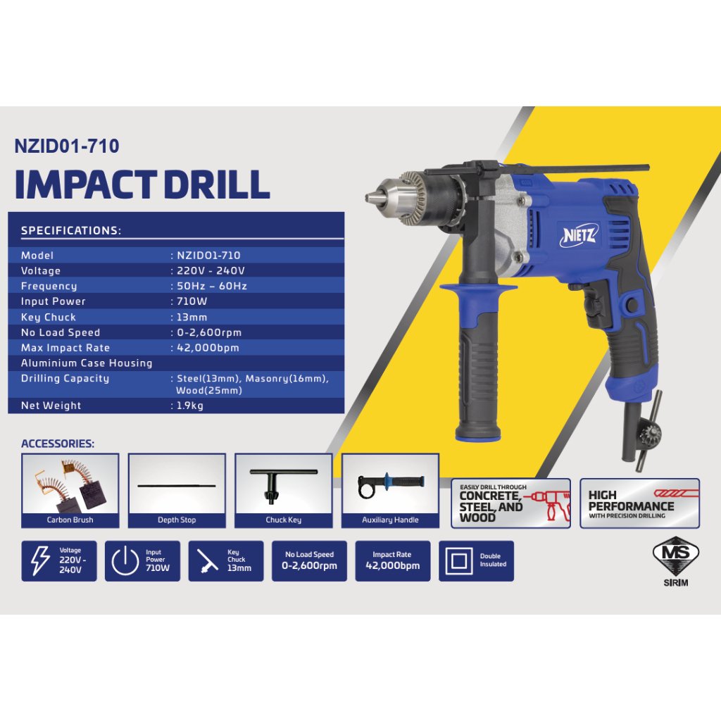 NIETZ 710W Impact Drill 13mm